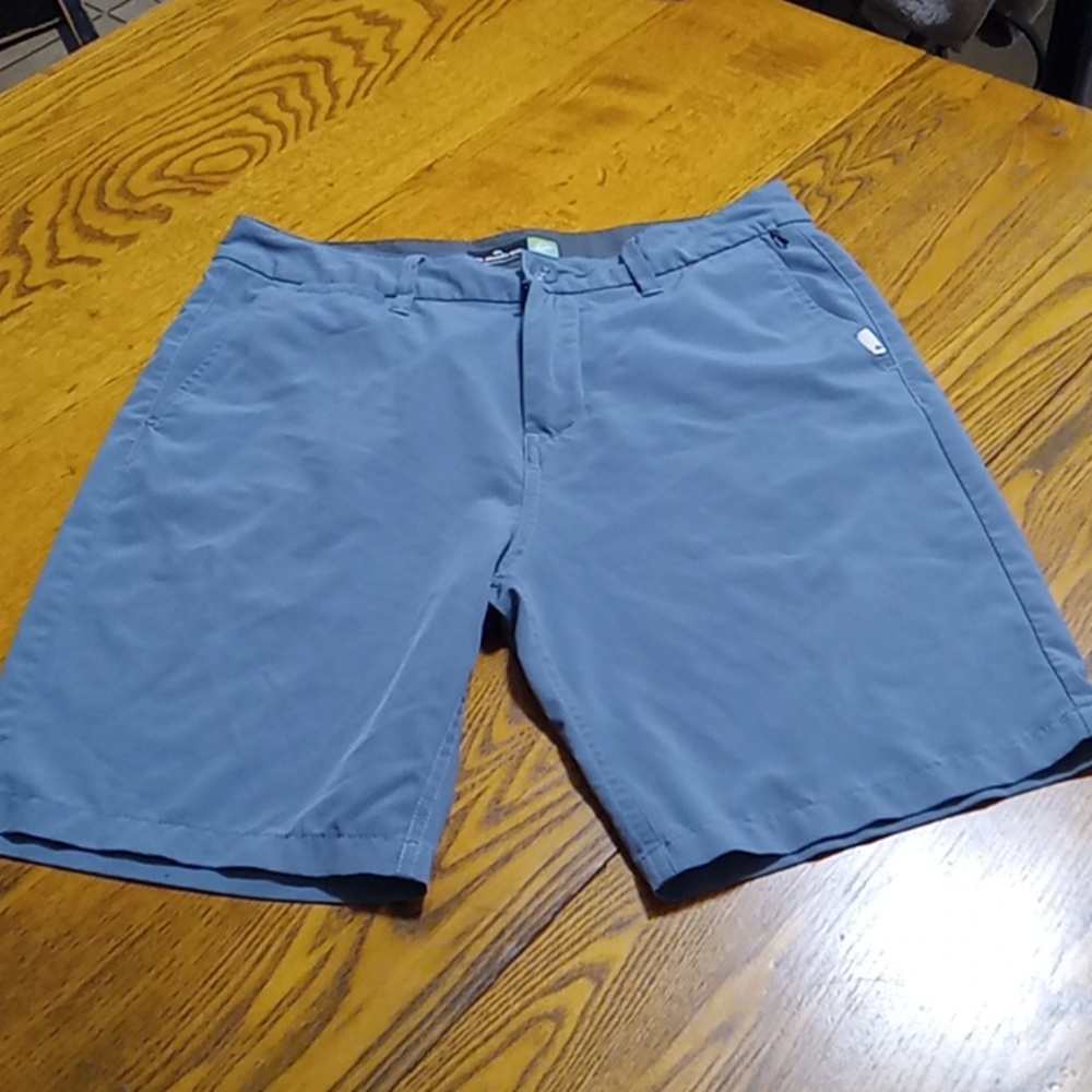 Quiksilver MENS 30 Preowned Shorts GRAY BLUE Used Summer Beach AMPHIBIAN